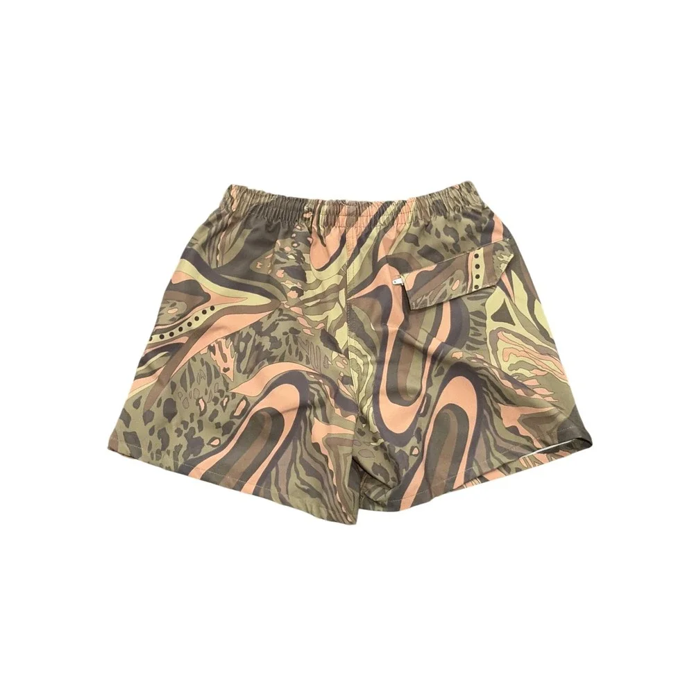 Skate Nick Swim Trunks Mens XS Brown Escondido Abstract Mesh Lining Resort